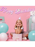 6 Ft Pink Iridescent Happy Birthday Pre-Strung Banner for Party Decor