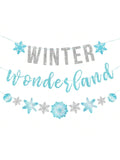 Winter Wonderland Snowflake Garland Banner for Christmas Wedding Birthday