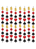 10pcs Casino Theme Hanging Swirls Red Black Poker Decorations for Party