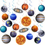 20PCS Space Solar System Hanging Swirls Outer Space Party Decor
