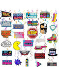 28pcs 80s Throwback Hanging Swirls Party Decorations