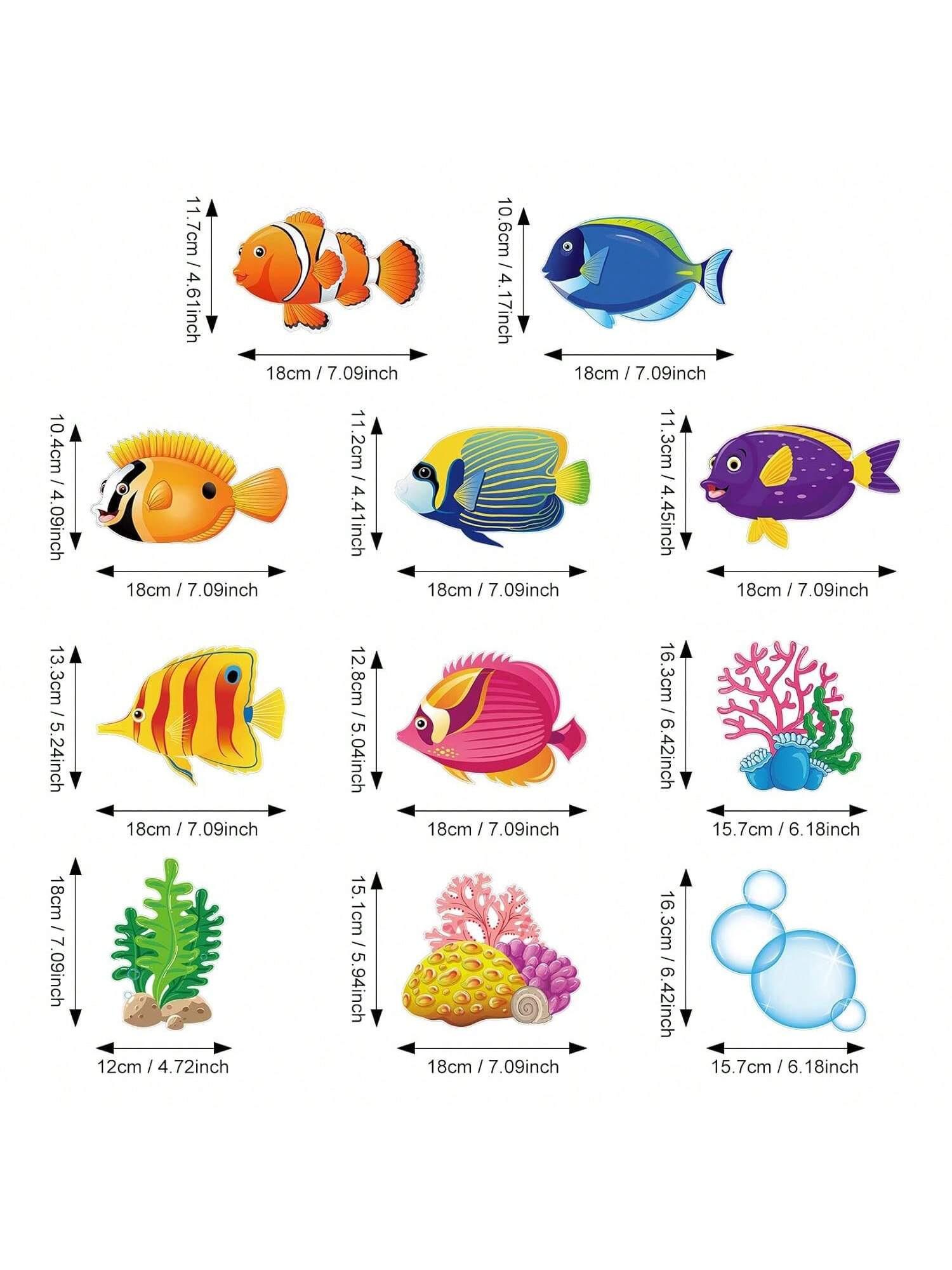 30pcs Tropical Fish Hanging Swirl Decorations Under the Sea Party Supplies