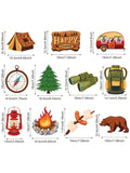 30PCS Happy Camper Hanging Swirls with Foil Signs for Camping Parties