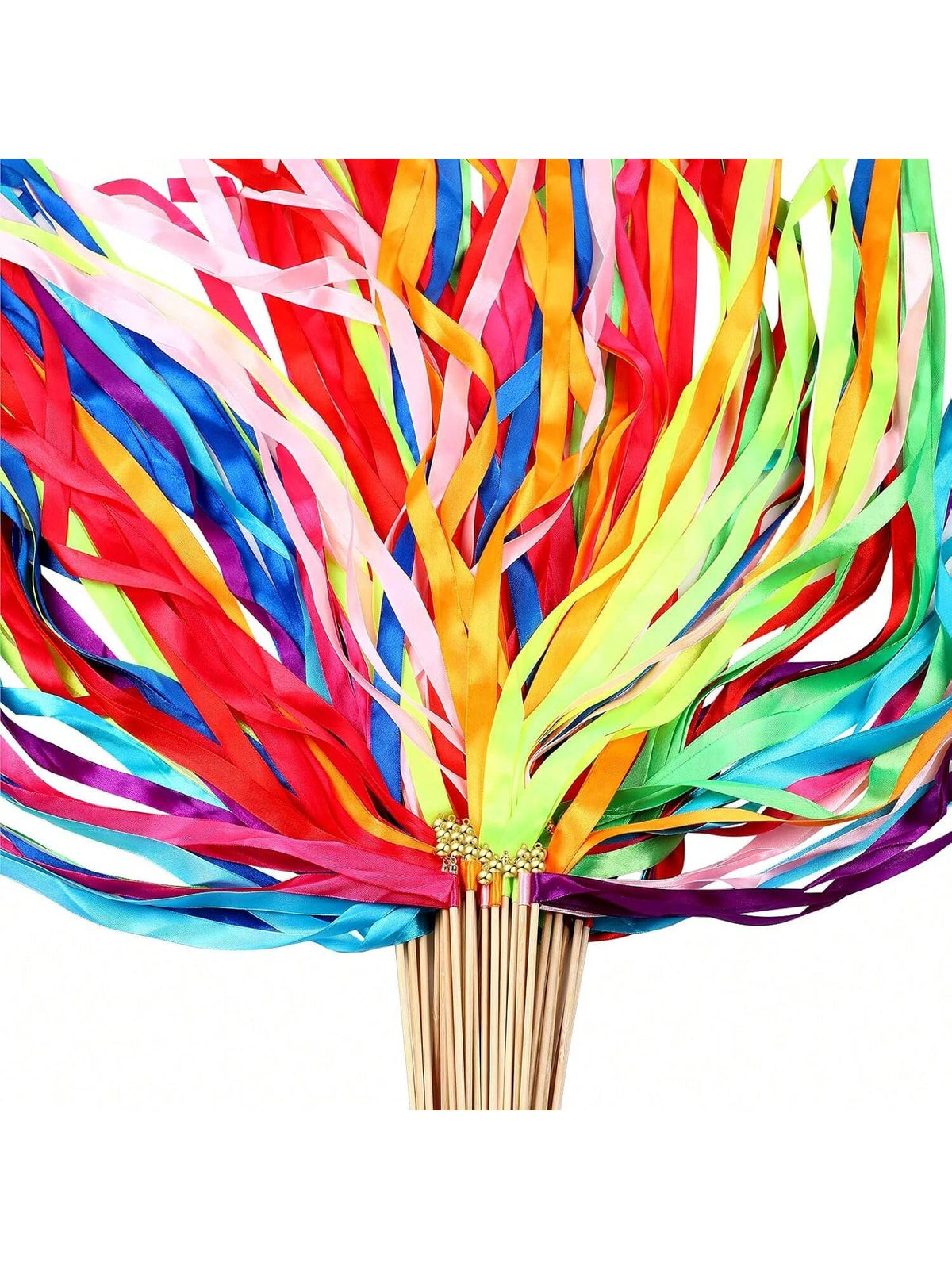 50pcs Colorful Ribbon Sticks Wedding and Party Streamers