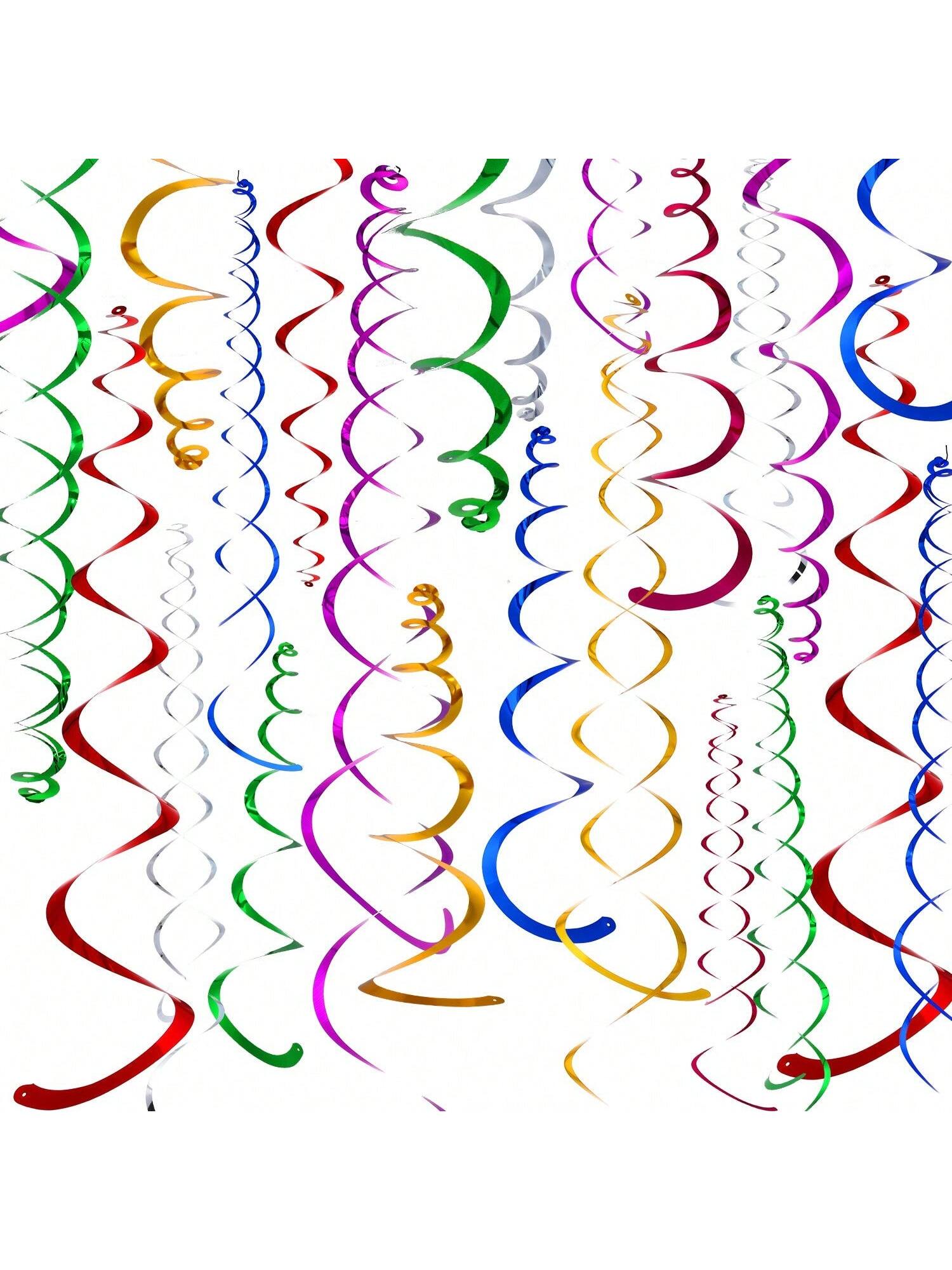 84PCS Christmas Hanging Swirls Party Streamers for Holiday and Event Decor