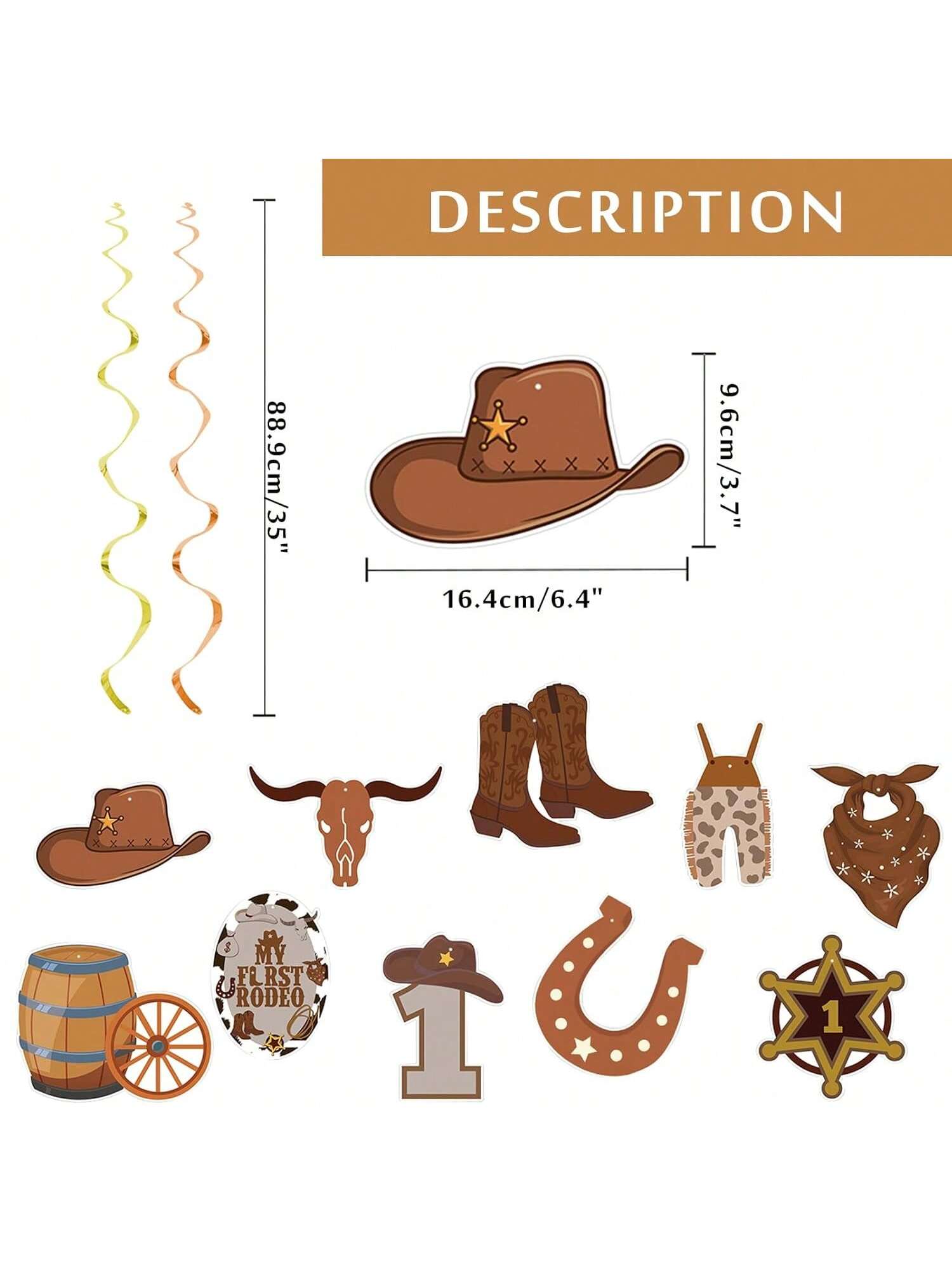 Cow Party Decorations My First Rodeo Hanging Swirls Western Birthday