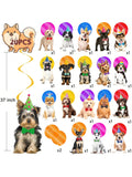 20PCS Dog Hanging Swirls Puppy Birthday Party Ceiling Streamers Decor