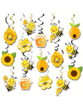 32PCS Honey Bumble Bee Hanging Swirls for Kids & Baby Shower Parties
