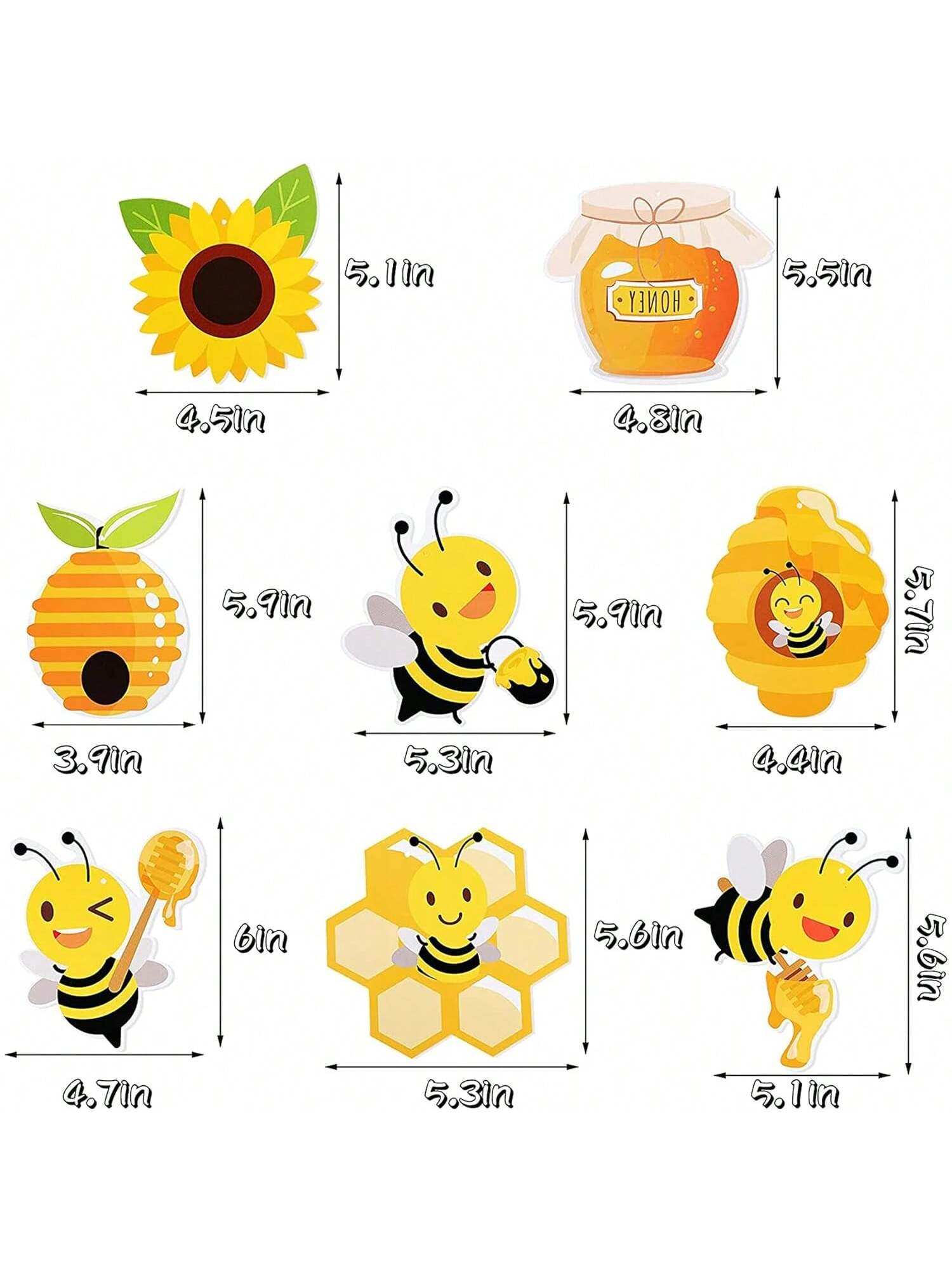 32PCS Honey Bumble Bee Hanging Swirls for Kids & Baby Shower Parties