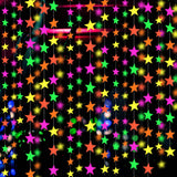 110ft UV Neon Star Paper Streamers Glow Party Decorations for Birthday & Wedding