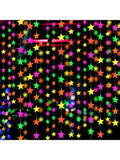 110ft UV Neon Star Paper Streamers Glow Party Decorations for Birthday & Wedding