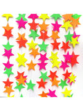 110ft UV Neon Star Paper Streamers Glow Party Decorations for Birthday & Wedding