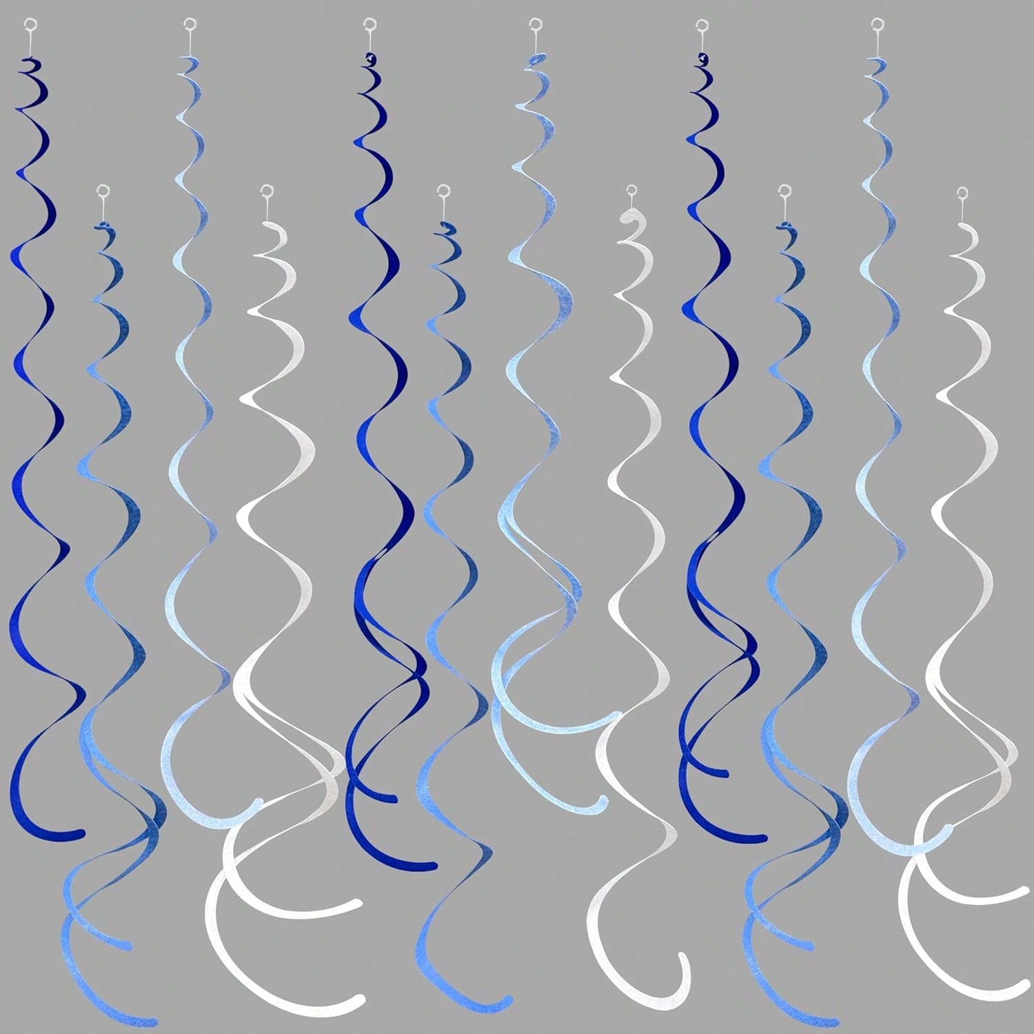 36pcs Blue Hanging Swirl Decorations Ombre Royal Blue White for Party