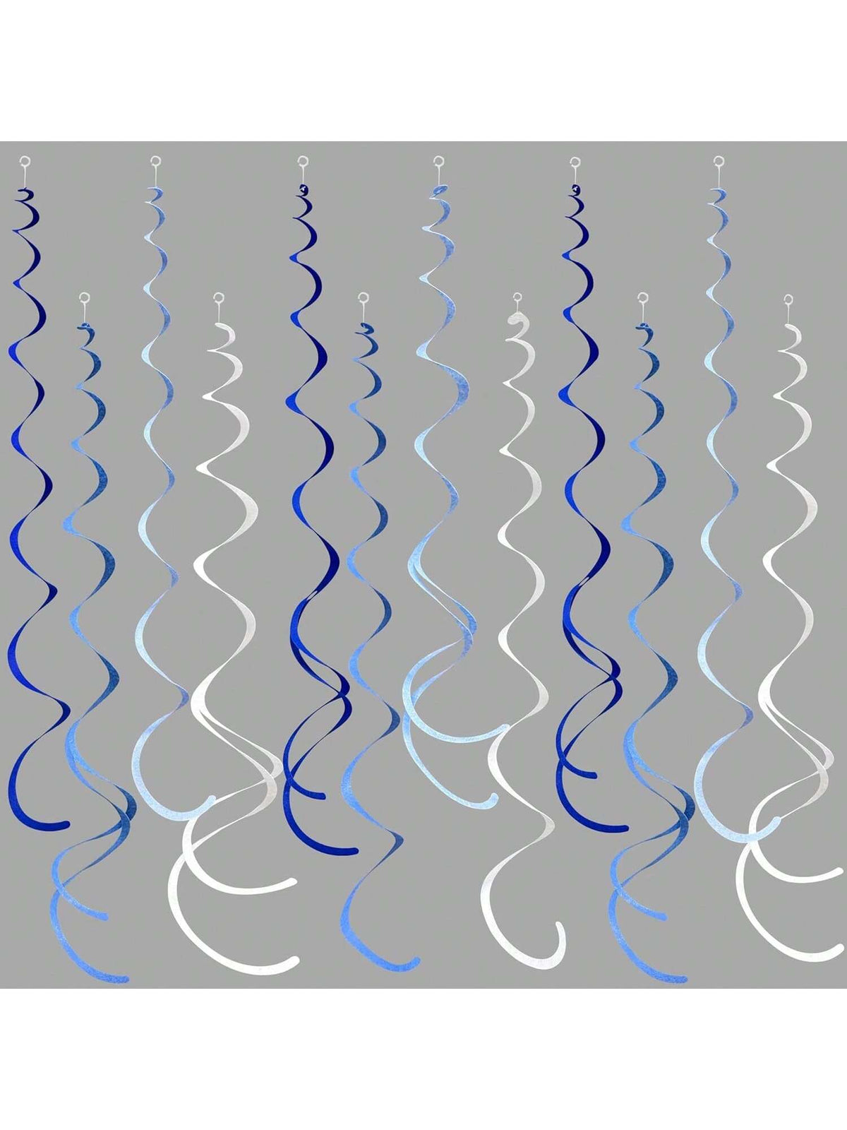 36pcs Blue Hanging Swirl Decorations Ombre Royal Blue White for Party