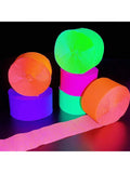Glow Party Neon Streamers 400ft UV Crepe Paper for Birthday & Wedding Decor