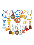 Munich Oktoberfest Hanging Swirl Decorations German Beer and Sausage Party