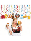 Munich Oktoberfest Hanging Swirl Decorations German Beer and Sausage Party