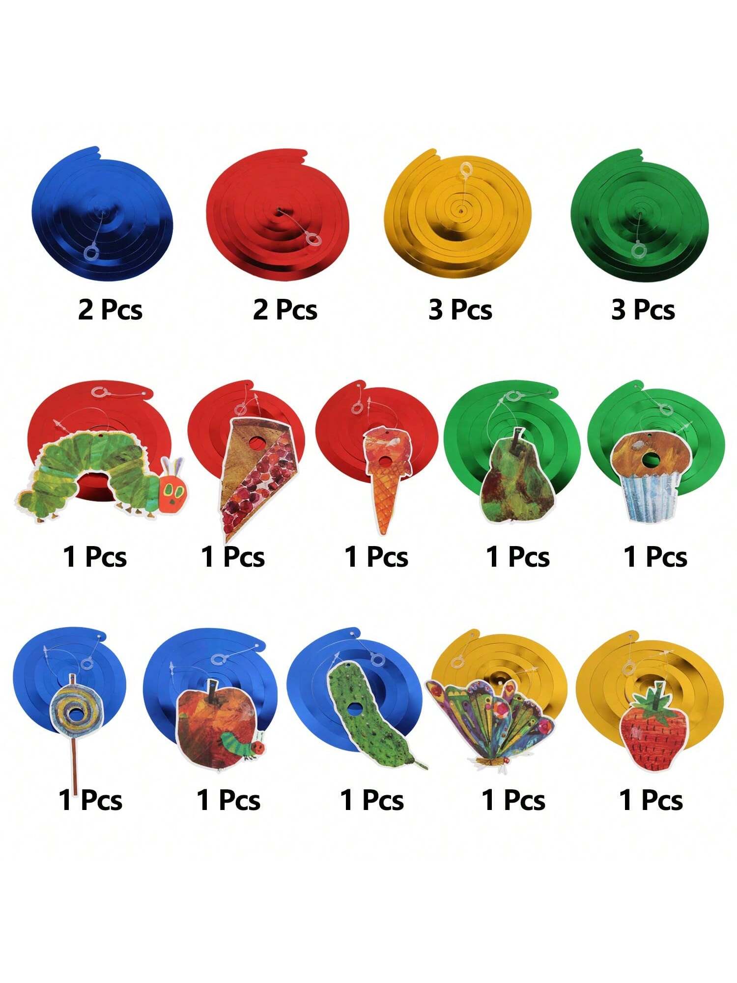20PCS Very Hungry Caterpillar Butterfly Swirls Birthday Party Decor