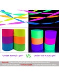 600Ft Glow Crepe Paper Streamers Neon UV Blacklight Party Decorations