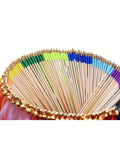 100pc Multi-Color Ribbon Wands with Gold Bells Party Streamers for Weddings