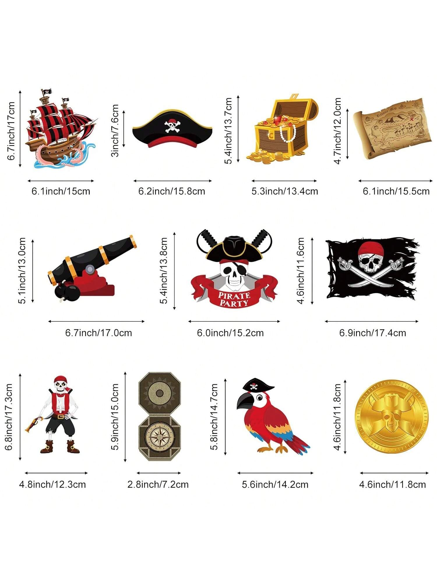 22pcs Pirate Party Hanging Swirls Ceiling Wall Streamers for Birthday