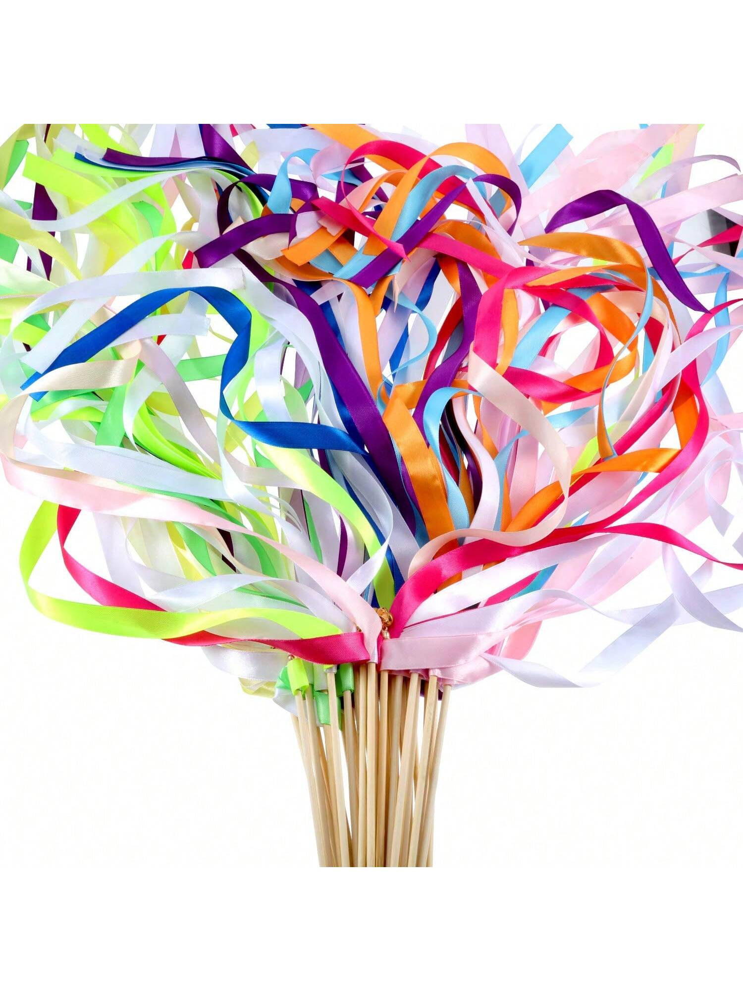 40pcs Multicolor Ribbon Sticks with Bells Fairy Party Streamers