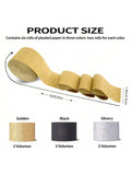 6-Pack Crepe Paper Streamers Gold Silver Black 82ft for Birthday Wedding Decor