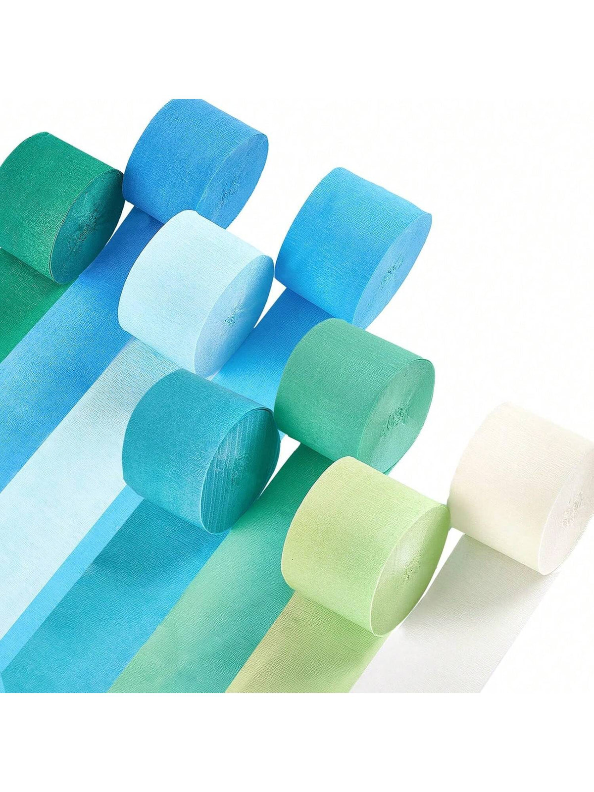 Crepe Paper Streamers 8 Rolls 656ft Blue Green White Pastel Party & Wedding Decor