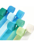 Crepe Paper Streamers 8 Rolls 656ft Blue Green White Pastel Party & Wedding Decor