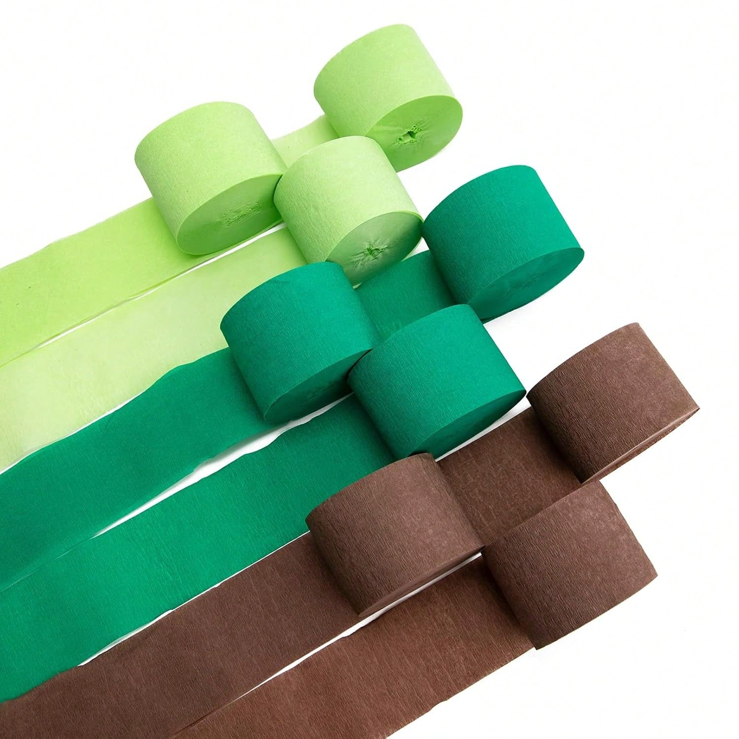 9 Rolls 738ft Crepe Paper Streamers Dinosaur Jungle Green Party Decor