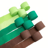 9 Rolls 738ft Crepe Paper Streamers Dinosaur Jungle Green Party Decor