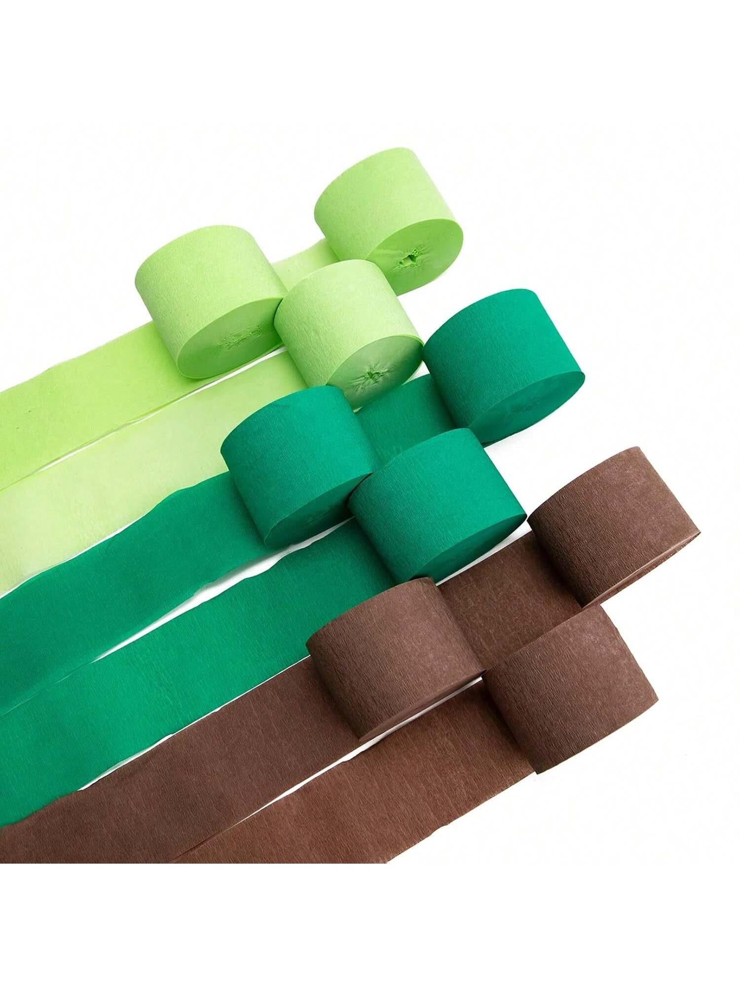 9 Rolls 738ft Crepe Paper Streamers Dinosaur Jungle Green Party Decor