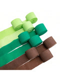 9 Rolls 738ft Crepe Paper Streamers Dinosaur Jungle Green Party Decor