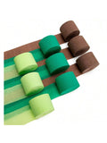 9 Rolls 738ft Crepe Paper Streamers Dinosaur Jungle Green Party Decor