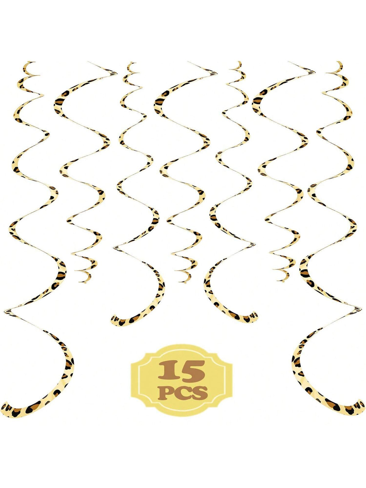 15pcs Cheetah Hanging Swirl Party Decorations Animal Print Party Supplies