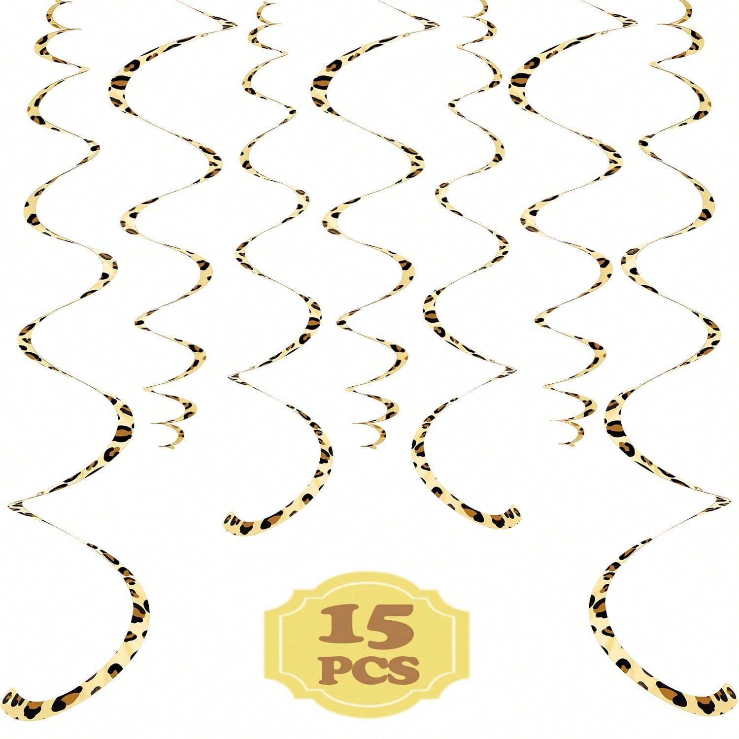 15pcs Cheetah Hanging Swirl Party Decorations Animal Print Party Supplies