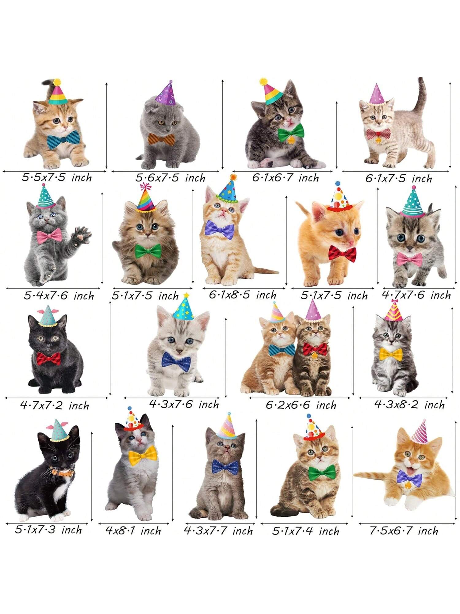 20 pcs Cat Hanging Swirl Decorations for Cat Birthday and Pet Parties