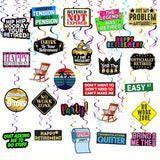 25pc Happy Retirement Hanging Swirls Party Decorations