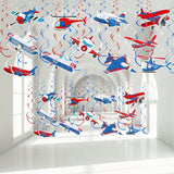 30pcs Airplane Hanging Swirl Decorations Foil Ceiling Streamers for Party