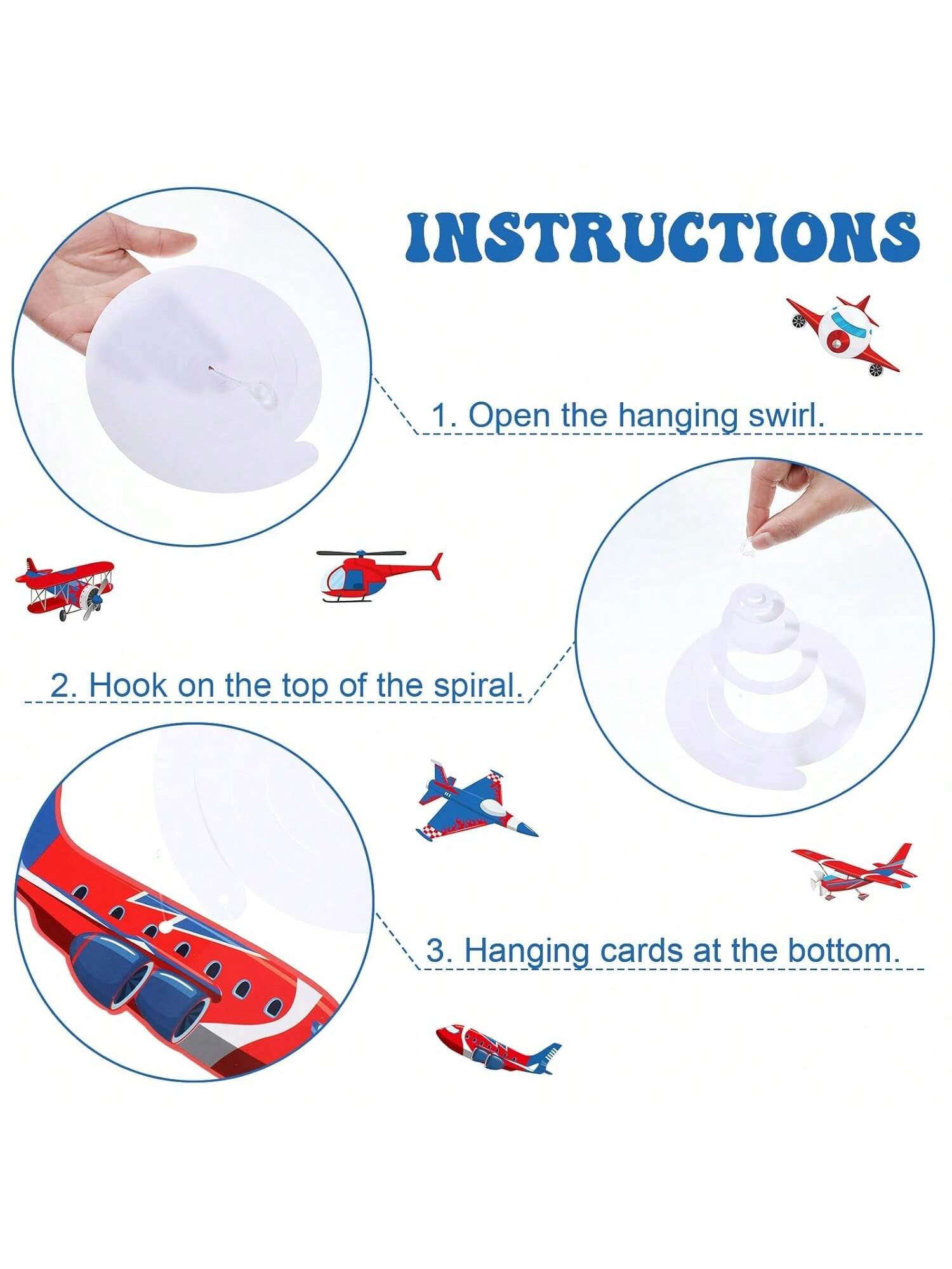 30pcs Airplane Hanging Swirl Decorations Foil Ceiling Streamers for Party