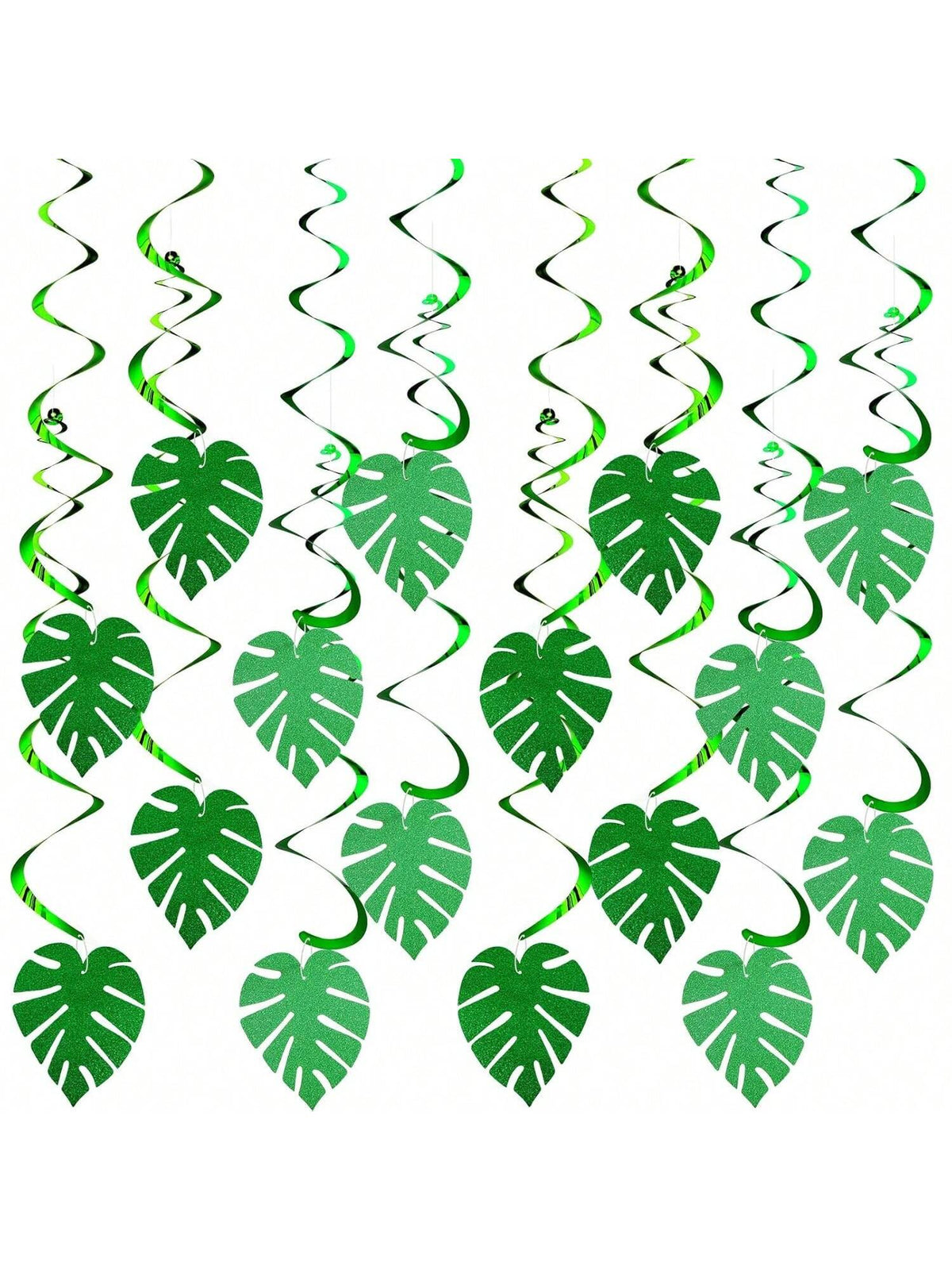 32 pcs Hawaiian Luau Palm Leaf Hanging Decorations for Tropical Party