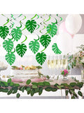 32 pcs Hawaiian Luau Palm Leaf Hanging Decorations for Tropical Party