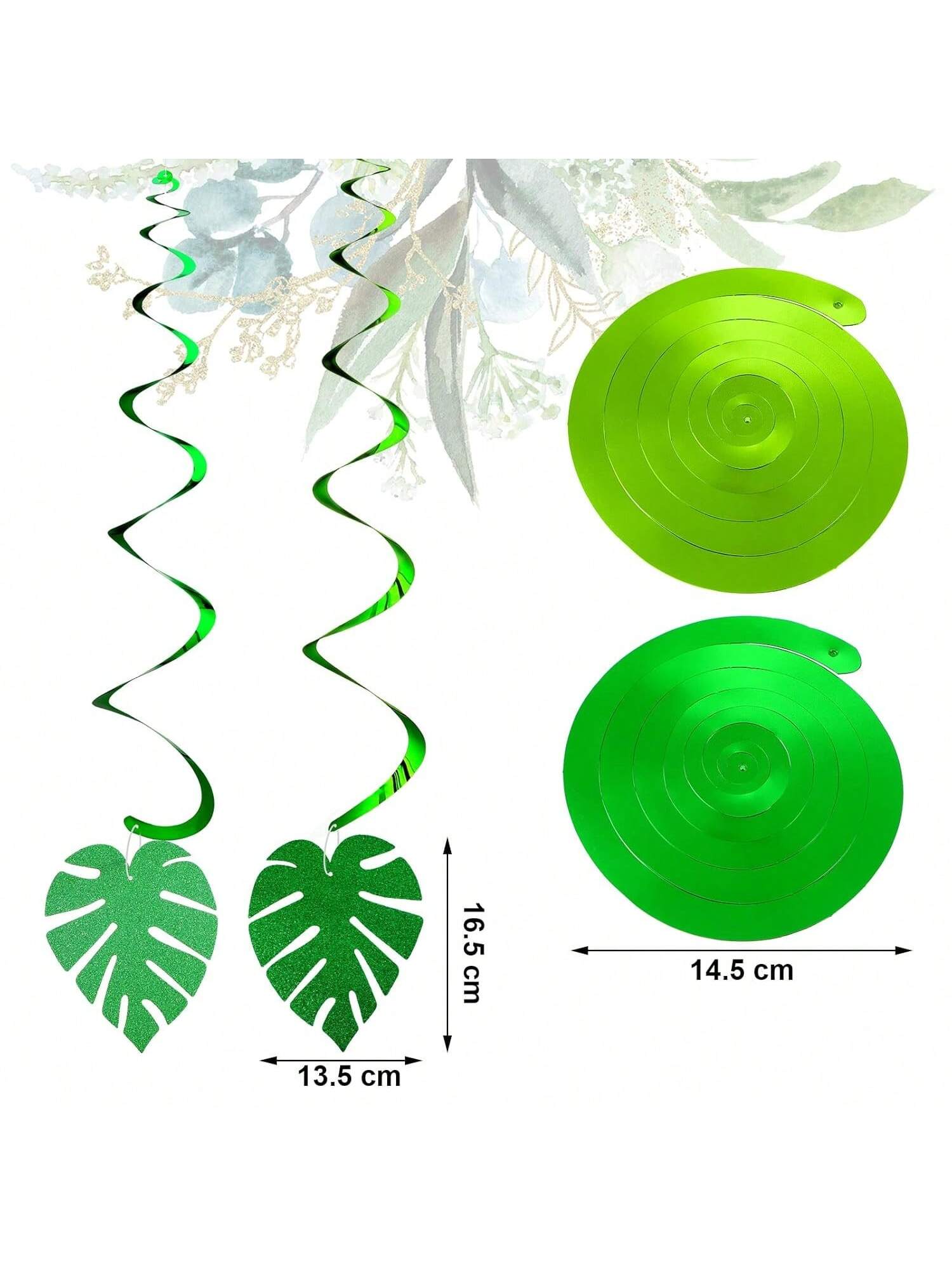32 pcs Hawaiian Luau Palm Leaf Hanging Decorations for Tropical Party