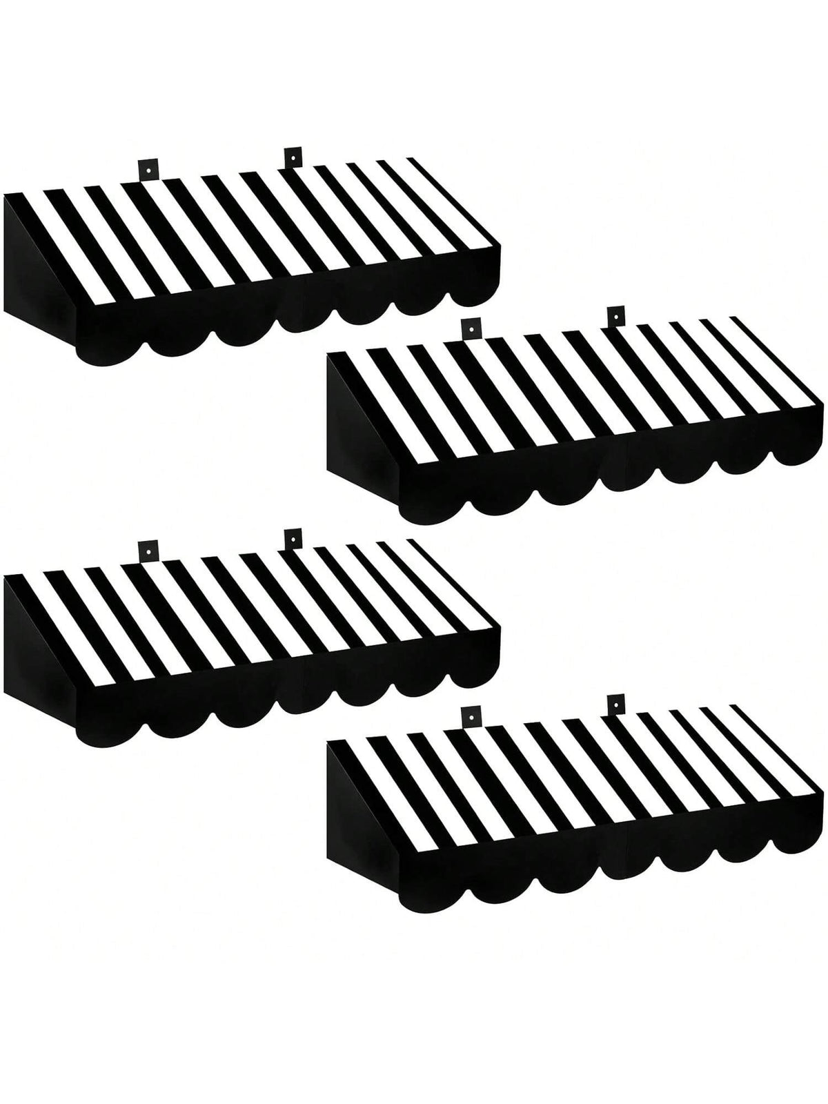 4PCS 3D Black Paper Awning Wall Decorations Circus Birthday Party Decor