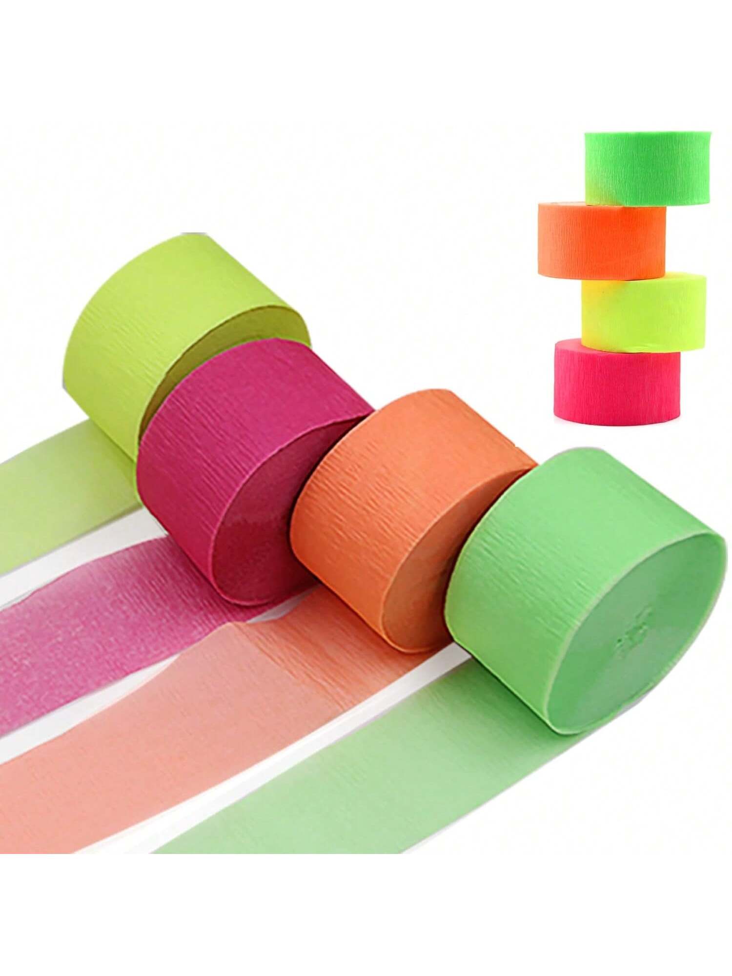 Glow in the Dark Party Streamers 400ft UV Neon Crepe Paper for Birthday & Wedding