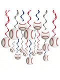 Baseball Hanging Swirls 42pcs Birthday Party Ceiling & Wall Decor