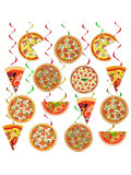 48 pcs Pizza Party Hanging Swirl Decorations for Birthday Party Supplies