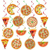 48 pcs Pizza Party Hanging Swirl Decorations for Birthday Party Supplies
