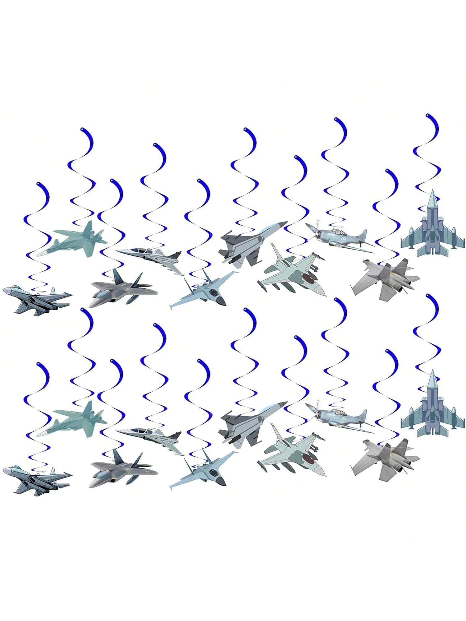 Airplane Pilot Birthday Hanging Swirl Decorations Fighter Jet Ceiling Decor