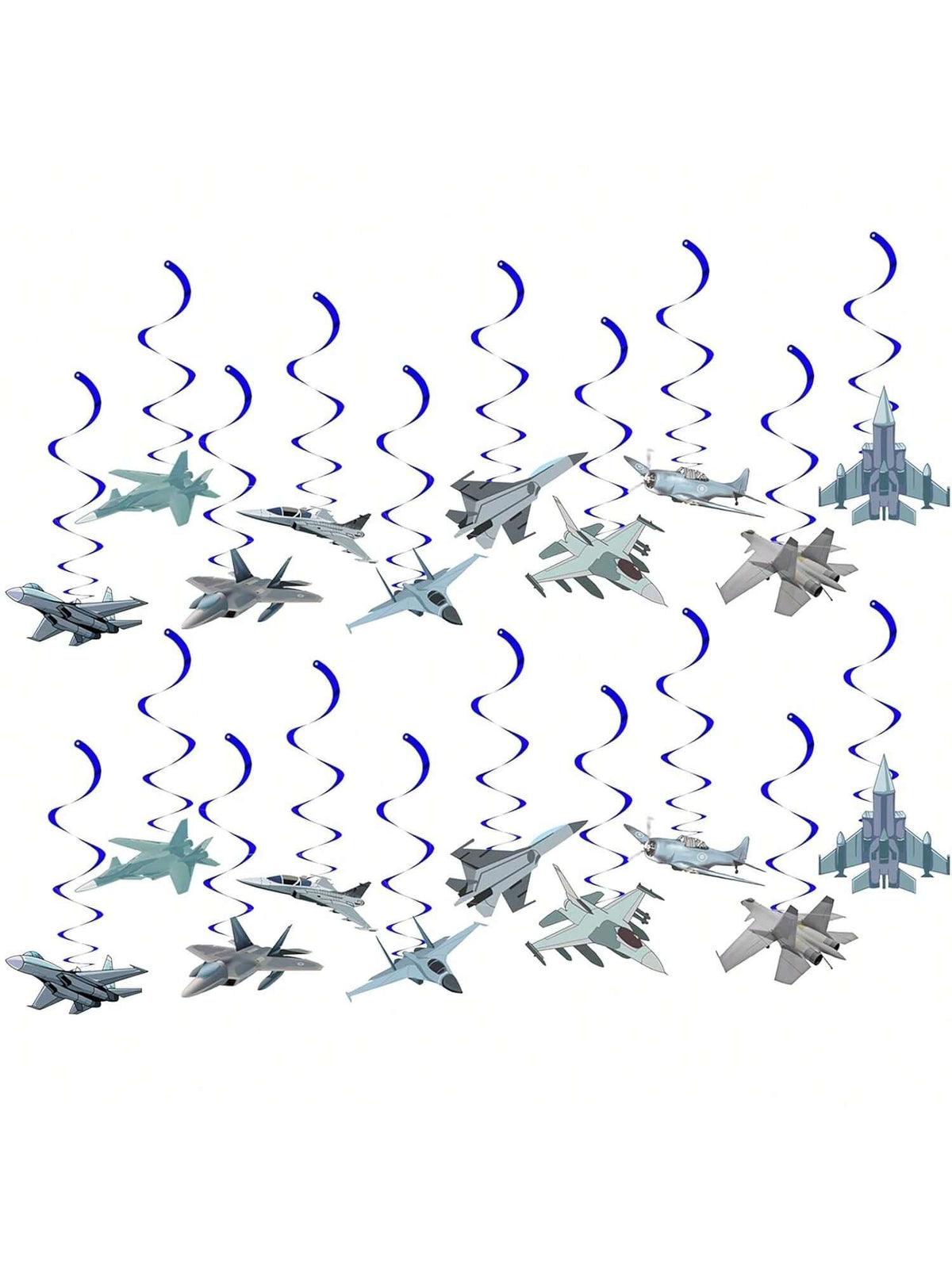 Airplane Pilot Birthday Hanging Swirl Decorations Fighter Jet Ceiling Decor